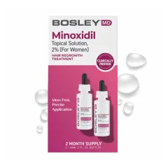 Розчин з міноксидилом 2% для відновлення росту волосся у жінок Bosley MD Hair Regrowth Treatment For Women 2*60 мл з піпеткою