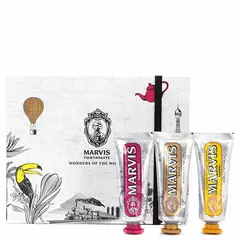 Подарочный набор Marvis Wonders of the World с зубными пастами трех вкусов Royal, Karakum, Rambas
