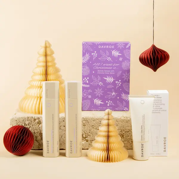 Тонирующий набор для светлых и седых волос DAVROE Blonde Senses Toning Christmas Xmas Trios Pack with Chroma Clear Gloss, изображение 2