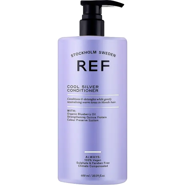 Кондиціонер для світлого знебарвленного та сивого волосся REF Cool Silver Conditioner 600 мл з антижовтим ефектом, Об'єм: 600 мл