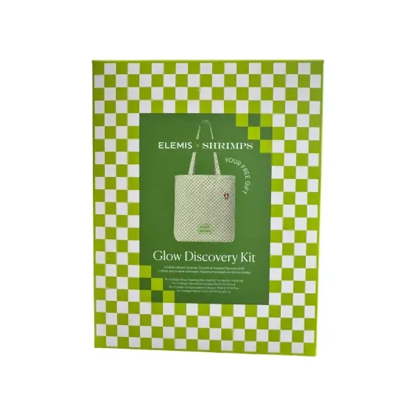 Набір бестселерів для сяяння шкіри у дизайнерській сумці-шопері ELEMIS Pro-Collagen x Shrimps Glow Discovery Kit, зображення 2