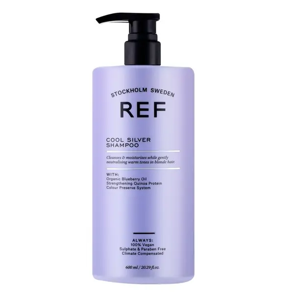 Шампунь для світлого знебарвленного та сивого волосся REF Cool Silver Shampoo 600 мл з антижовтим ефектом, Об'єм: 600 мл