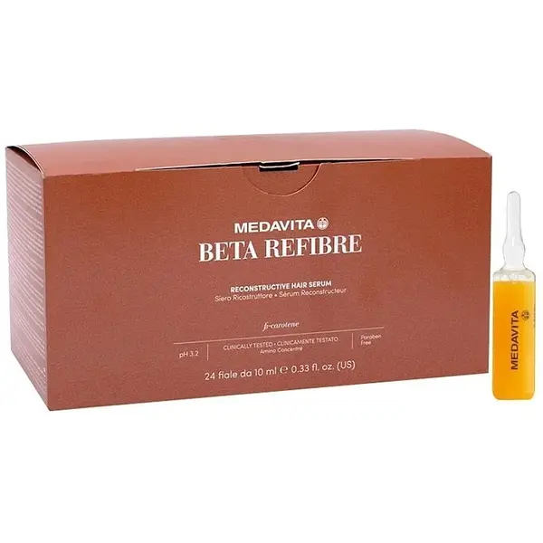 Сироватка для інтенсивного відновлення пошкодженого волосся Medavita Beta Refibre Recontructive Hair Serum 24x10 мл, Об'єм: 240 мл