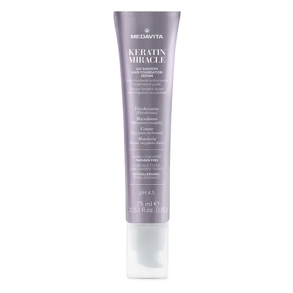 Сыворотка-макияж для гладкости волос Medavita Keratin Miracle Go Smooth Hair Foundation Serum 75 мл