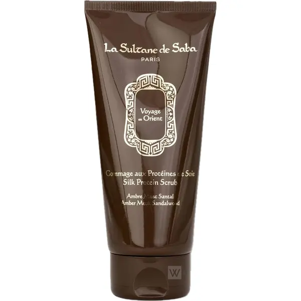 Скраб для тіла з протеїнами шовку La Sultane De Saba Scrub Amber Musk Sandalwood 200 мл з ароматом амбри, мускусу та сандалу