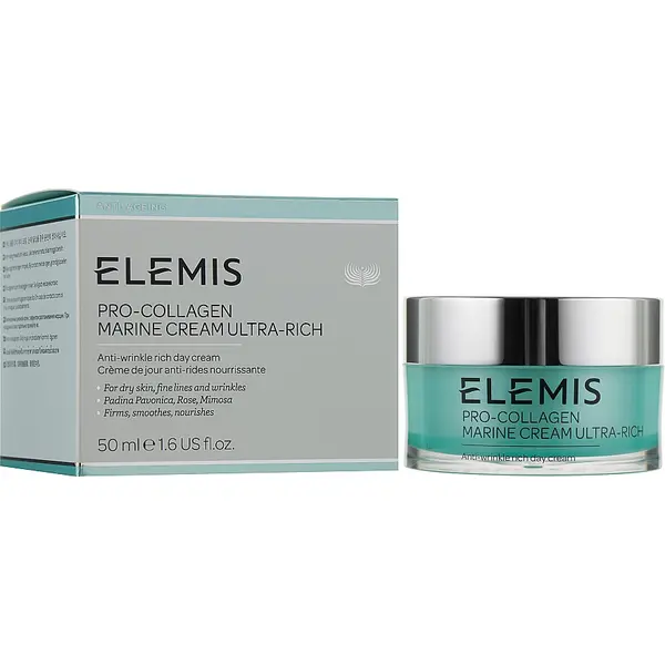 Ультра поживний крем для обличчя Про-Колаген ELEMIS Pro-Collagen Marine Cream Ultra Rich 50 мл, зображення 2