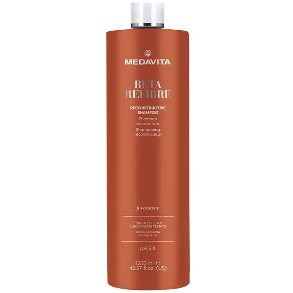 Відновлюючий шампунь для пошкодженого волосся Medavita Beta Refibre Recontructive Shampoo 1250 мл, Об'єм: 1250 мл