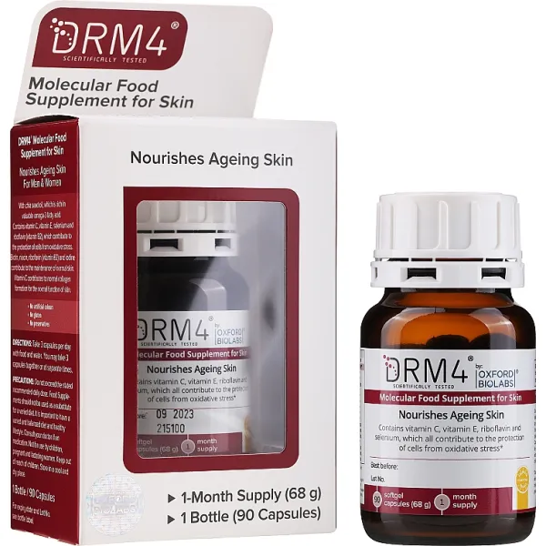 Молекулярна дієтична добавка для покращення стану шкіри Oxford Biolabs DRM4 Molecular Food Supplement For Skin 90 шт