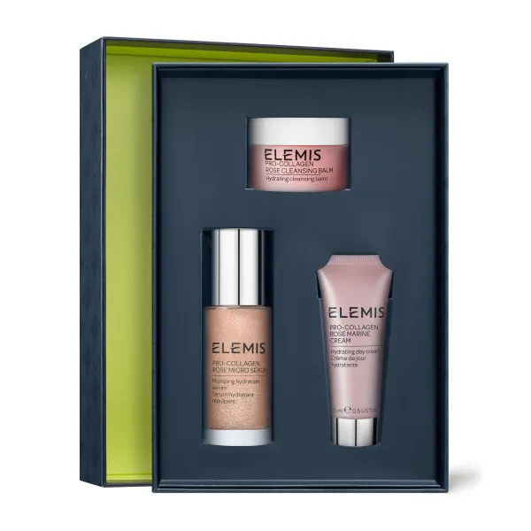 Набір для обличчя про-колаген Троянда ELEMIS Kit The Pro-Collagen Plumping Routine Trio для зволоження та заспокоєння шкіри, зображення 2
