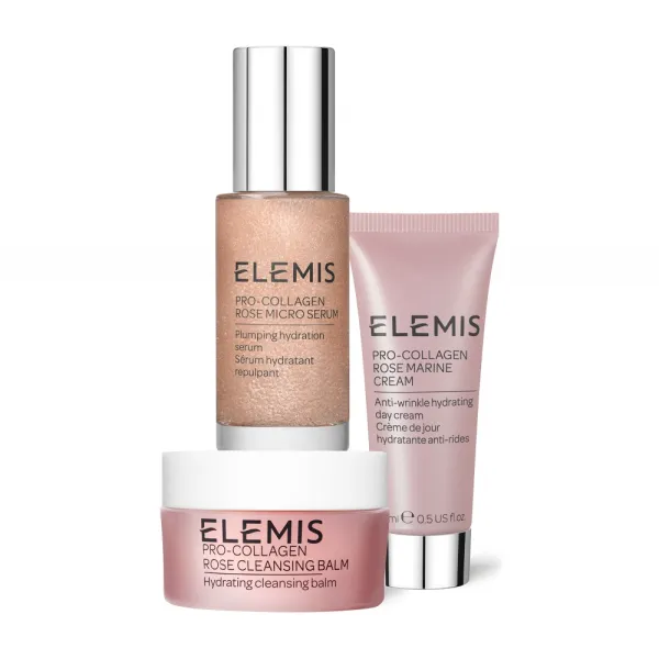 Набір для обличчя про-колаген Троянда ELEMIS Kit The Pro-Collagen Plumping Routine Trio для зволоження та заспокоєння шкіри, зображення 3
