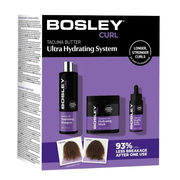 Набір проти стоншення та випадіння кучерявого волосся Bosley MD Curl Ultra Hydrating System