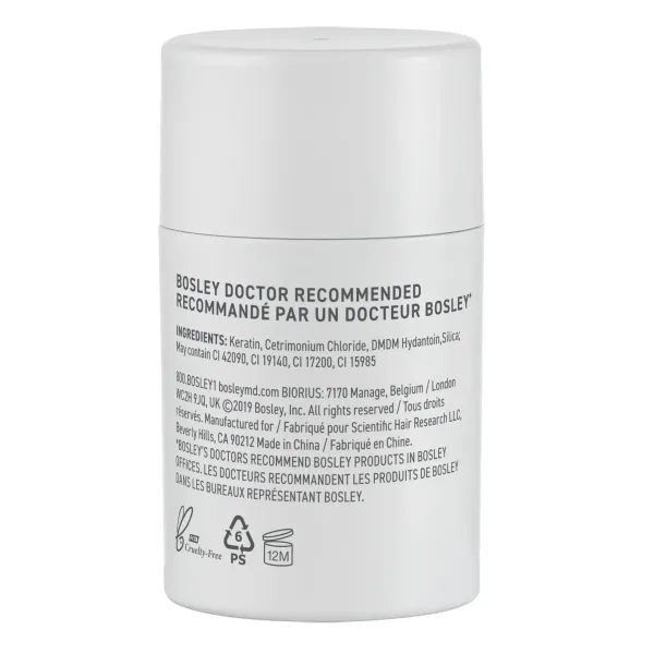 Ущільнюючі кератинові волокна світло-коричневі Bosley MD Bos Volumize Hair Thickening Fibers Light Brown 12 г, Об'єм: 12 мл, Тон: Light Brown, зображення 4