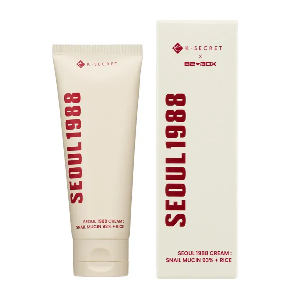 Заспокійливий крем з муцином равлика 93% і екстрактом рису K-SECRET SEOUL 1988 Cream Snail Mucin 93% Rice 100 мл, зображення 2