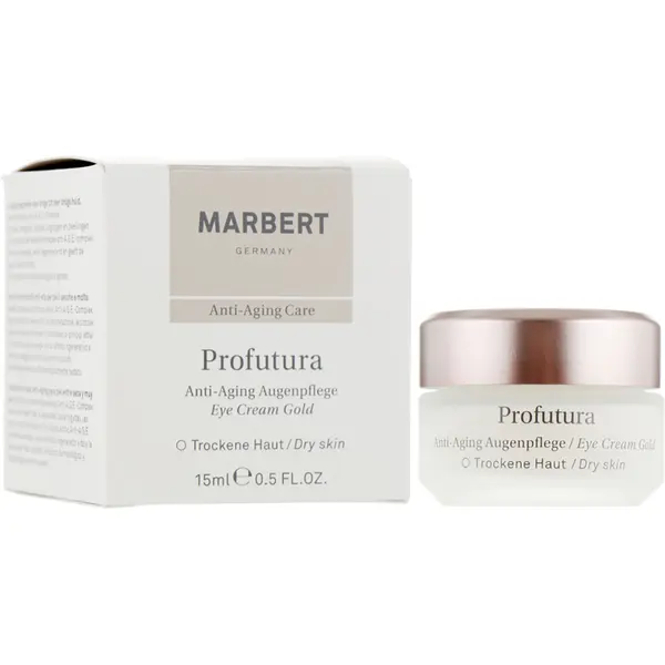 Антивозрастной крем Marbert Profutura Anti-Aging Eye care / Eye Cream Gold 15 мл для кожи глаз/золотая линия, изображение 2