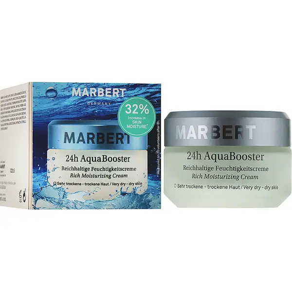 Зволожуючий крем Marbert 24h AquaBooster Rich Moisturizing Cream 50 мл для сухої та зневодненої шкіри, зображення 2