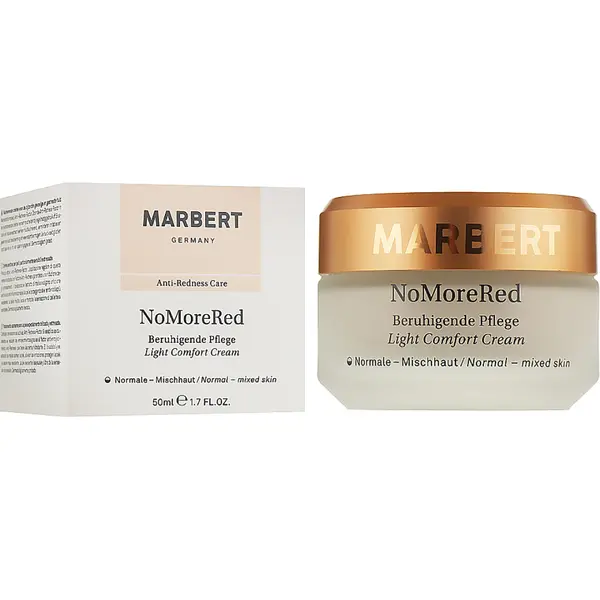 Крем Marbert NoMoreRed Light Comfort Cream 50 мл легкий комфортный для нормальной и комбинированной кожи, изображение 2