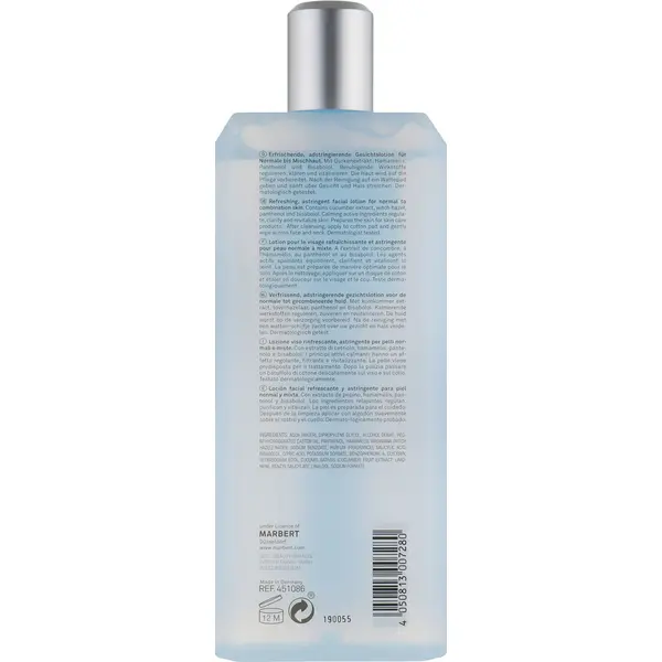 Лосьйон Marbert Fresh Cleansing Lotion Refreshing 400 мл для нормальної та комбінованої шкіри, зображення 2